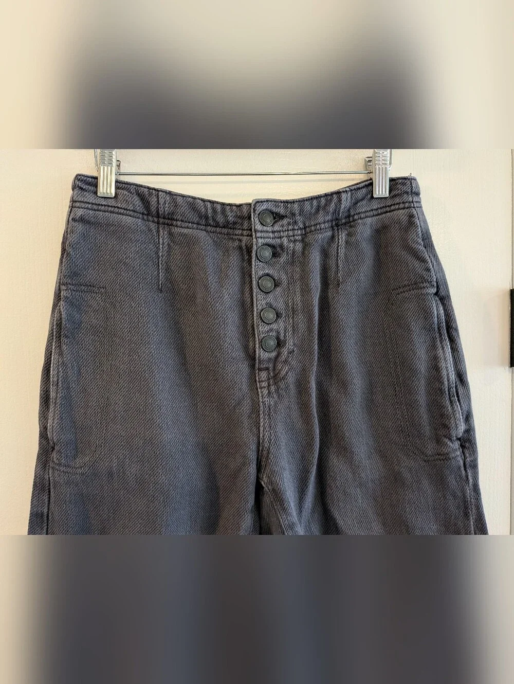 Free People We the Free Osaka Mid-Rise Barrel Jeans Baggy Pants Black Size 26
